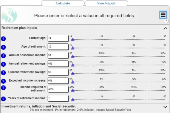 retirement living expenses calculator